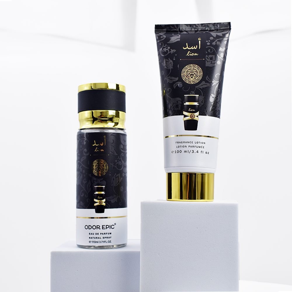Perfume gift set and matching fragrance packaging
