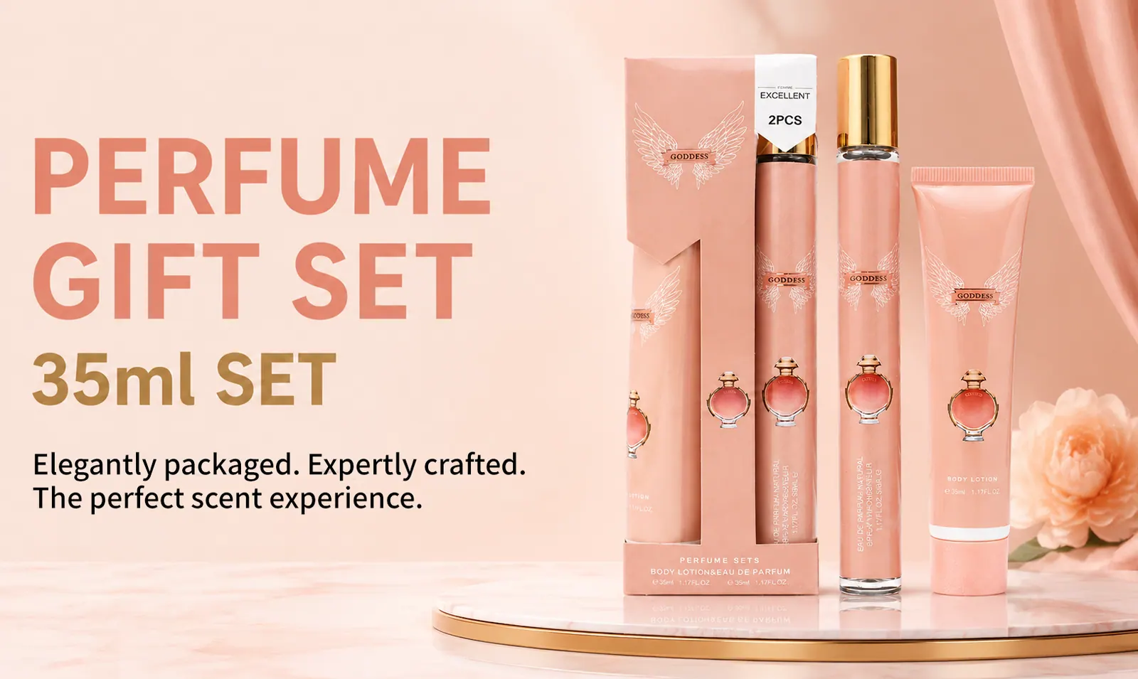 35ml perfume gift set poster for wholesale buyers and private label fragrance programs