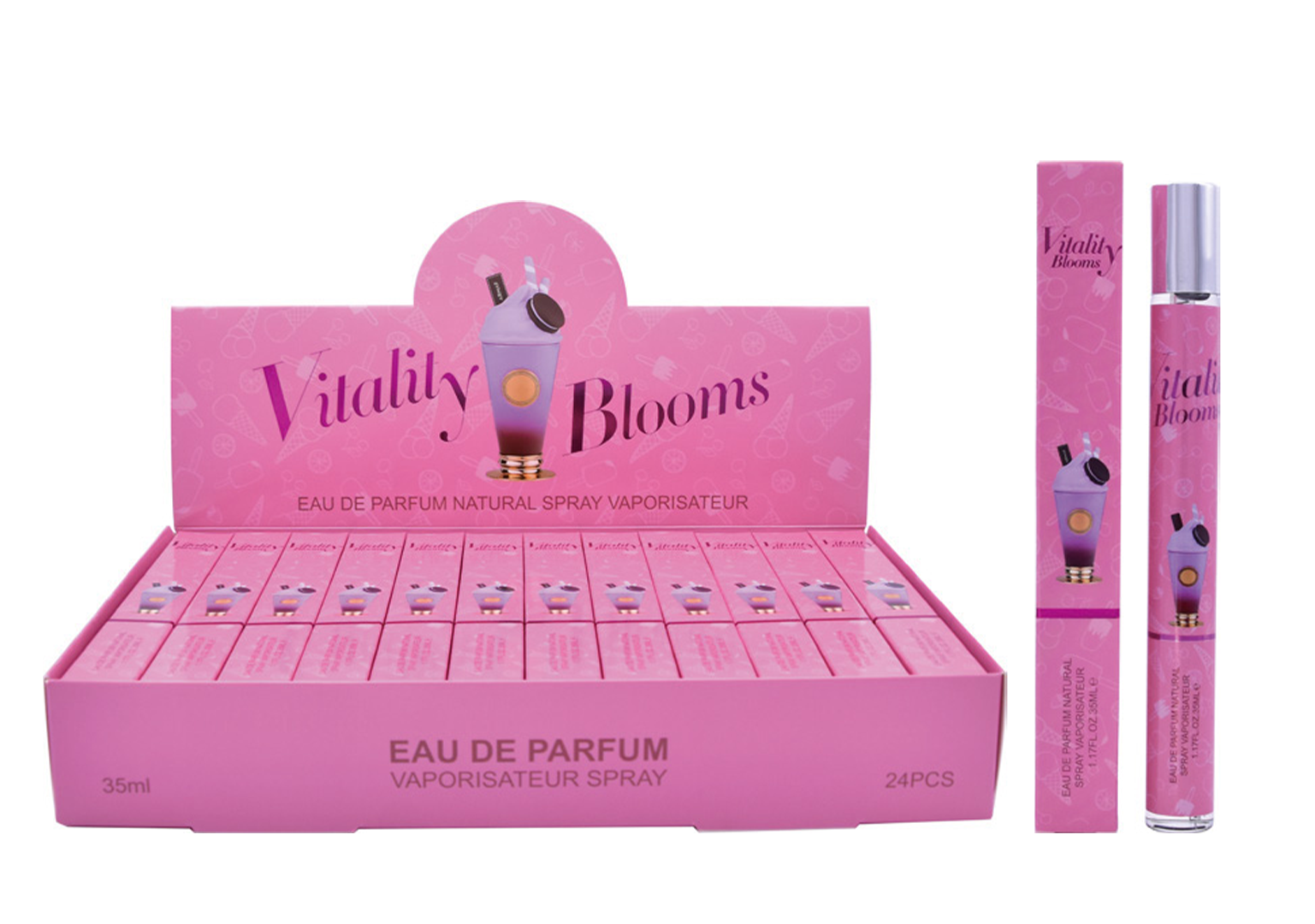 S35-40 35ml Pink Floral Perfume Set